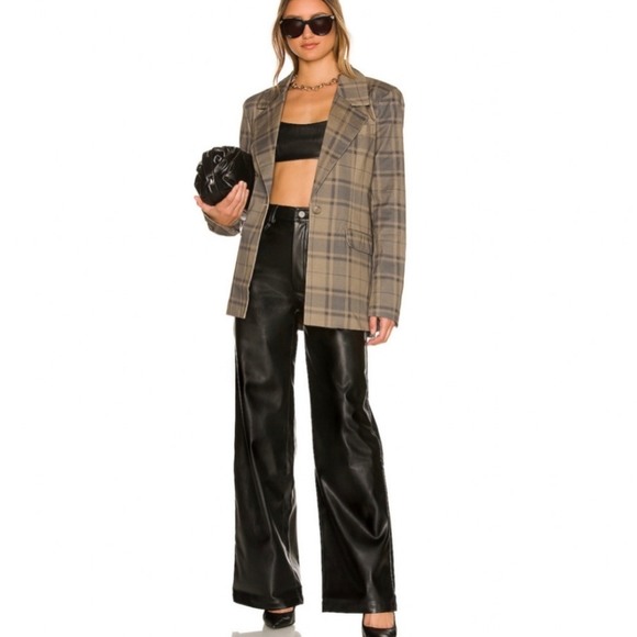 WeWoreWhat Denim - ❤️Weworewhat black vegan leather high rise Dad jeans